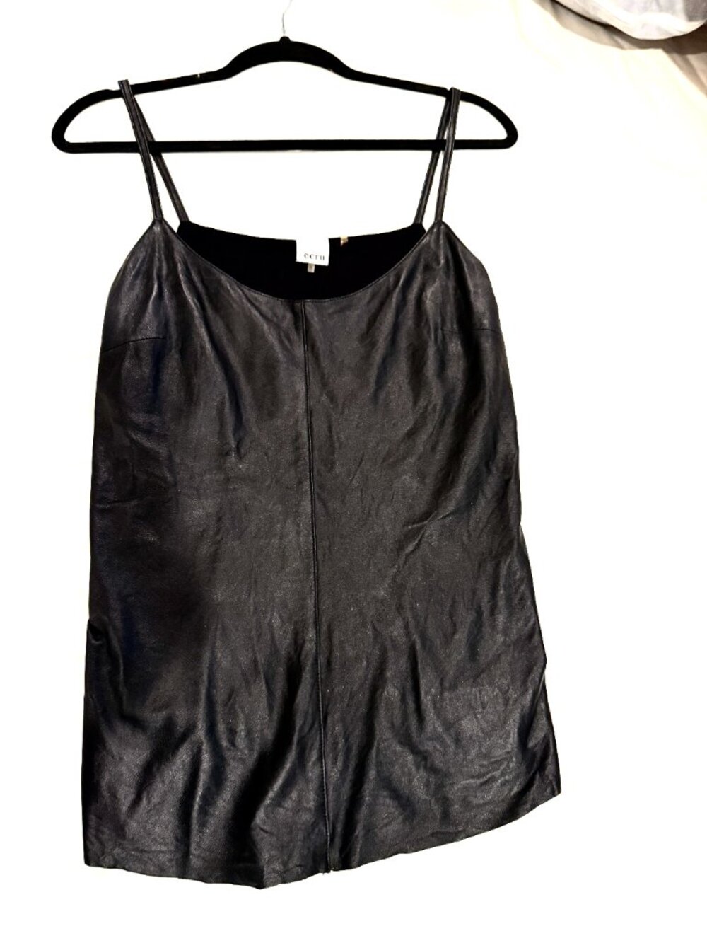 ecru genuine leather cami top, size M